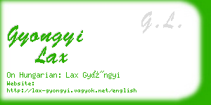 gyongyi lax business card